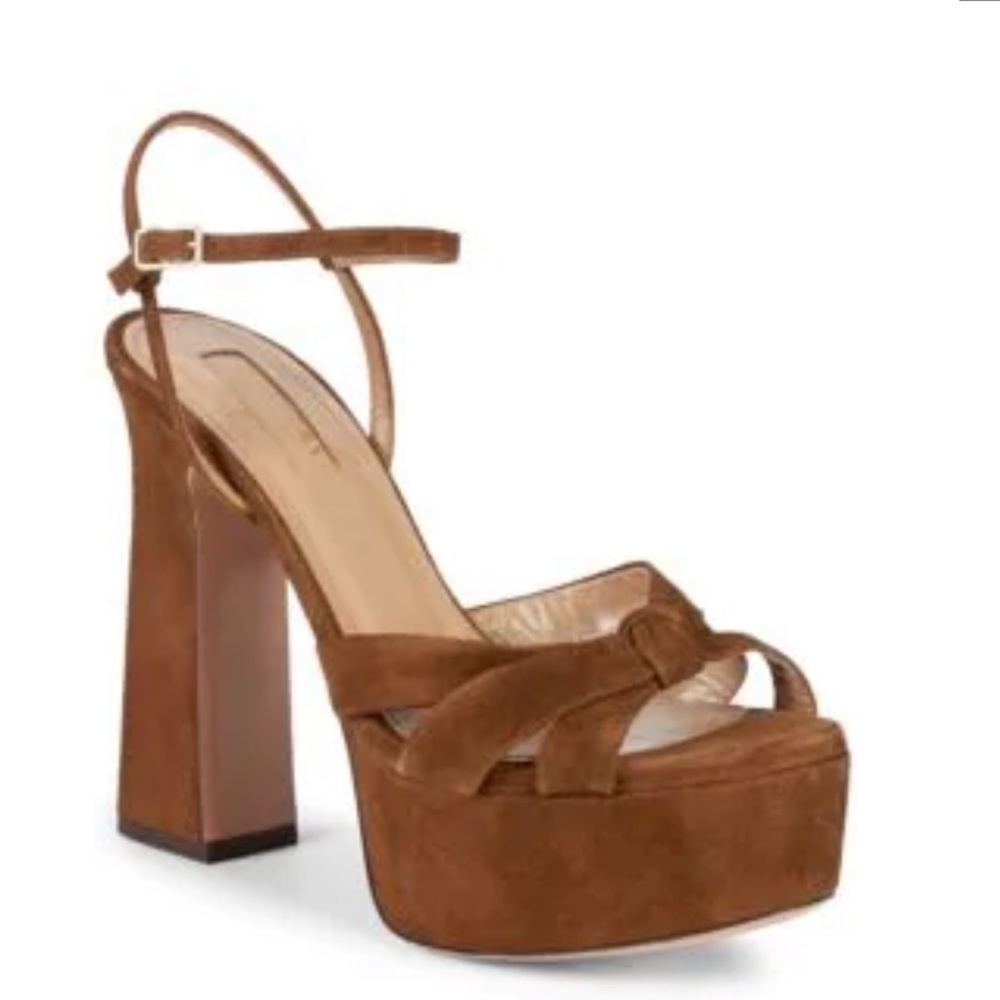Aquazzura Brown Suede Platform Sandals